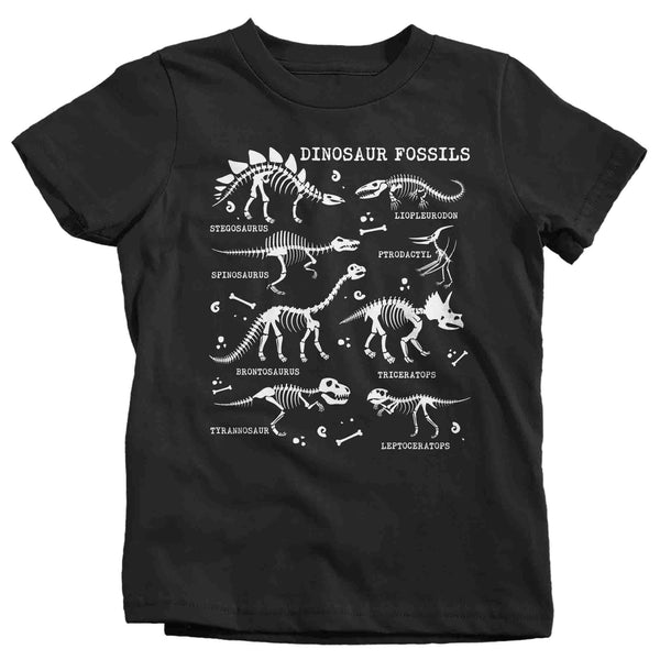 Kids Glow In The Dark Dinosaur Shirt Dinosaur Fossil Record Bones Dig Dino Shirt T-Shirt Paleontologist Gift Scientist Tee Youth Unisex-Shirts By Sarah