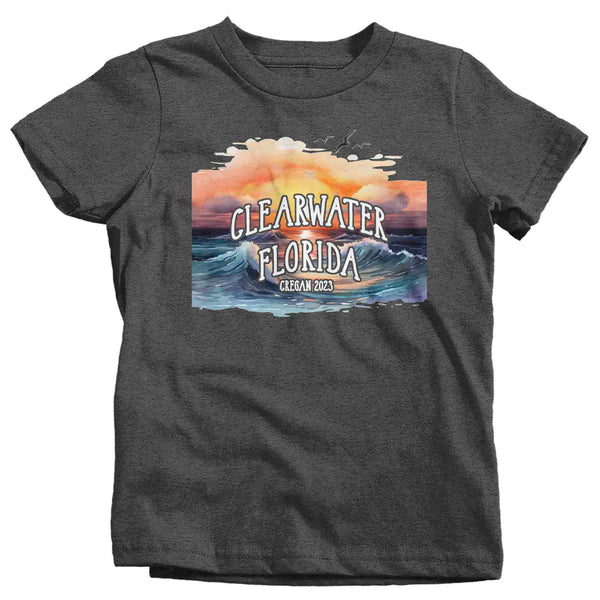 Kids Personalized Vacation Sunset T Shirt Custom Beach Ocean TShirts Tropical Group Shirts Matching T Shirt Unisex Youth Gift Idea-Shirts By Sarah