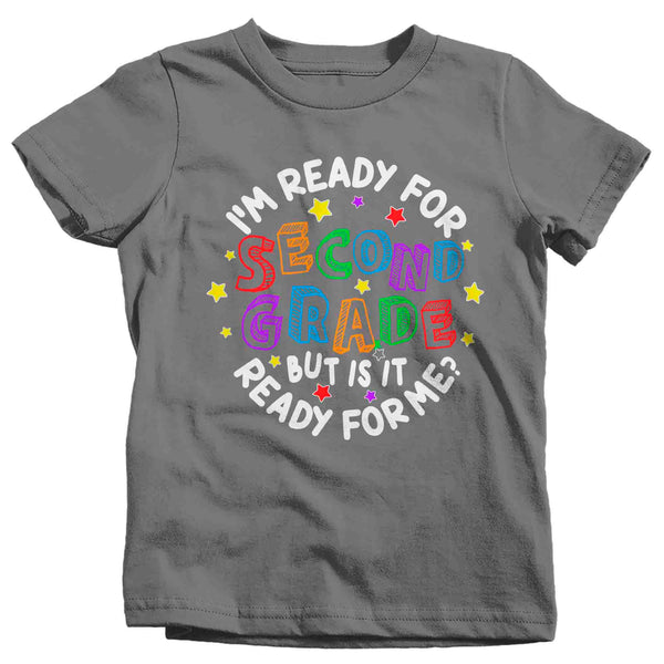 Kids Cute 2nd Grade Shirt I'm Ready T Shirt Tee Boy's Girl's Second 2 Back To Grade Elementary Gift School Unisex Youth TShirt-Shirts By Sarah