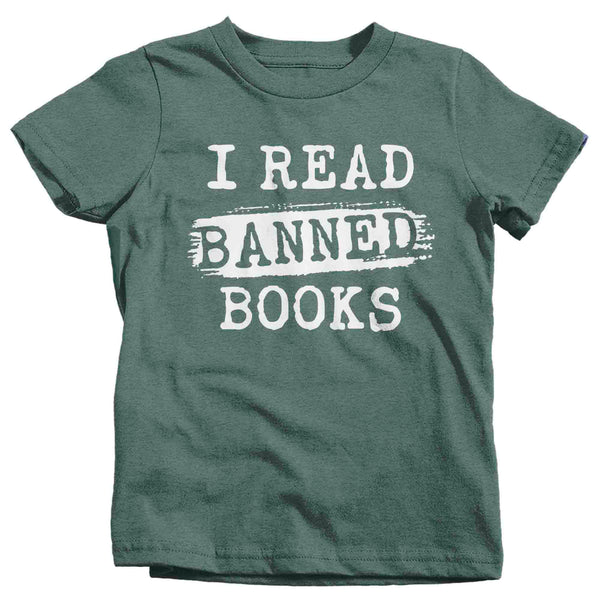 Kids I Read Banned Books Nerd Shirt Geek TShirt Reader Reading Liberal Books Author Bookworm Bibliomaniac Librarian Gift Idea Unisex Youth-Shirts By Sarah