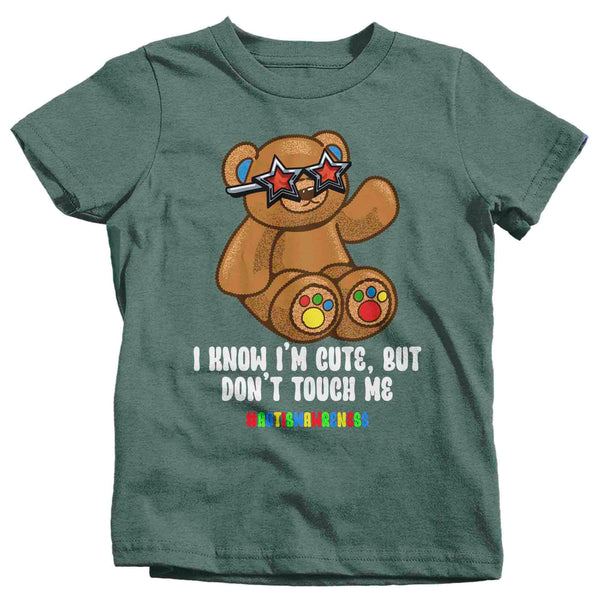Kids Funny Autism Shirt I Know I'm Cute T Shirt Don't Touch Me Gift For Him Sensory Tee Actually Autistic Youth Unisex-Shirts By Sarah