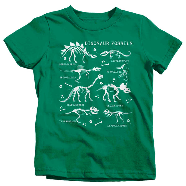 Kids Glow In The Dark Dinosaur Shirt Dinosaur Fossil Record Bones Dig Dino Shirt T-Shirt Paleontologist Gift Scientist Tee Youth Unisex-Shirts By Sarah