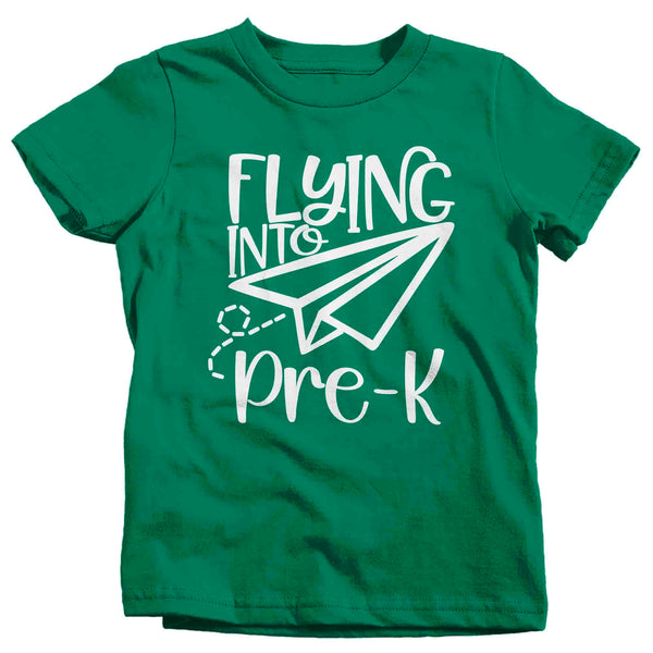 Kids Flying Into Pre-K Shirt Cute T Shirt Tee Boy's Girl's PreK Plane Back To Grade Elementary Gift School Unisex Youth TShirt-Shirts By Sarah