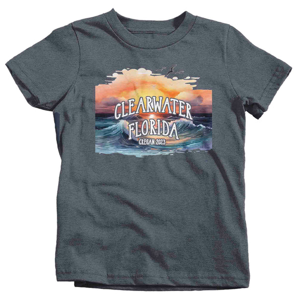 Kids Personalized Vacation Sunset T Shirt Custom Beach Ocean TShirts Tropical Group Shirts Matching T Shirt Unisex Youth Gift Idea-Shirts By Sarah