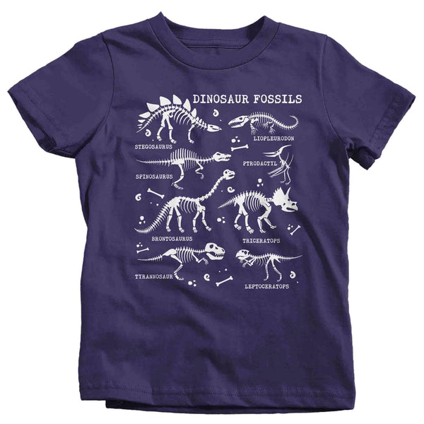 Kids Glow In The Dark Dinosaur Shirt Dinosaur Fossil Record Bones Dig Dino Shirt T-Shirt Paleontologist Gift Scientist Tee Youth Unisex-Shirts By Sarah