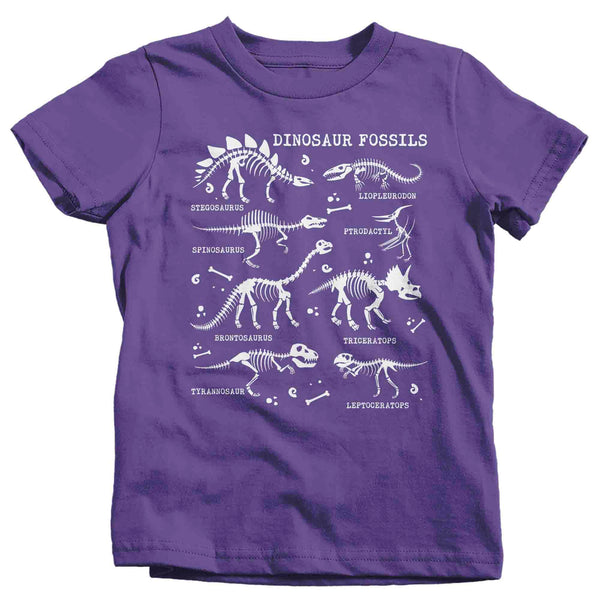 Kids Glow In The Dark Dinosaur Shirt Dinosaur Fossil Record Bones Dig Dino Shirt T-Shirt Paleontologist Gift Scientist Tee Youth Unisex-Shirts By Sarah