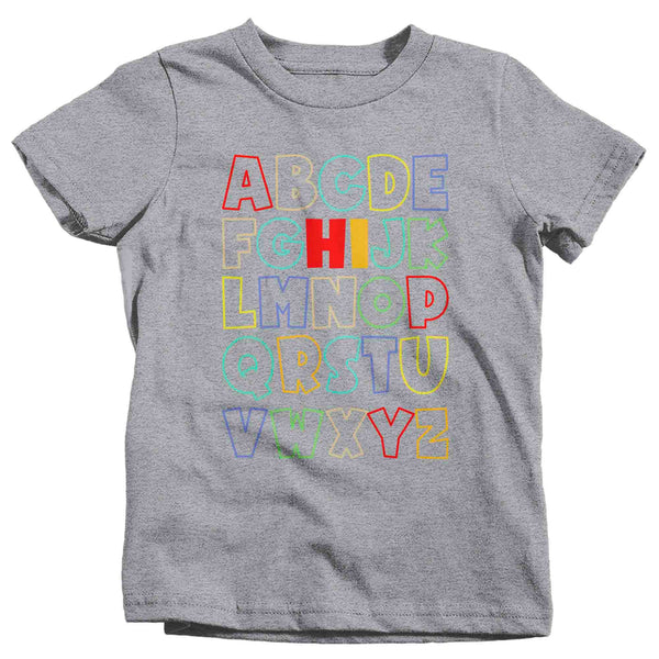 Kids Funny ABC's T Shirt Fun Letter Shirts Hi Cute You Ready Teacher Back To School Tshirt Kindergarten Pre-k Unisex Youth Tee-Shirts By Sarah