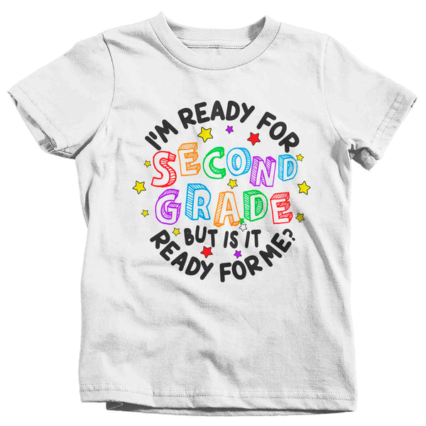 Kids Cute 2nd Grade Shirt I'm Ready T Shirt Tee Boy's Girl's Second 2 Back To Grade Elementary Gift School Unisex Youth TShirt-Shirts By Sarah