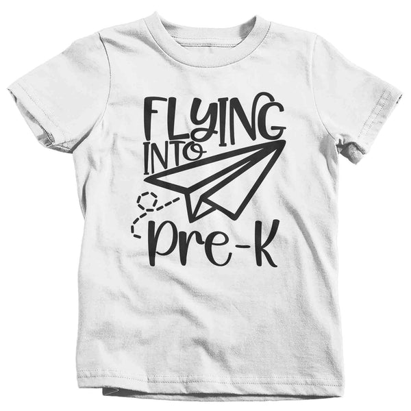 Kids Flying Into Pre-K Shirt Cute T Shirt Tee Boy's Girl's PreK Plane Back To Grade Elementary Gift School Unisex Youth TShirt-Shirts By Sarah