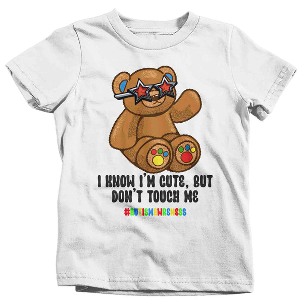 Kids Funny Autism Shirt I Know I'm Cute T Shirt Don't Touch Me Gift For Him Sensory Tee Actually Autistic Youth Unisex-Shirts By Sarah