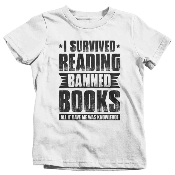 Kids I Survived Reading Banned Books Shirt Progressive TShirt Reader leftist Books Bookworm Protect Librarians Gift Idea Youth Unisex-Shirts By Sarah