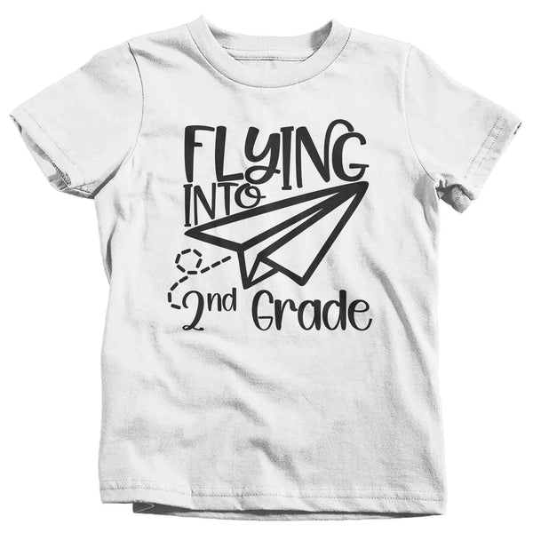 Kids Flying Into 2nd Grade Shirt Cute T Shirt Tee Boy's Girl's Plane Back To Second Grade Elementary Gift School Unisex Youth TShirt-Shirts By Sarah