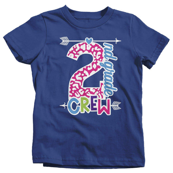 Girls Second Grade T Shirt 2nd Grade Crew T Shirt Cute Leopard Print Shirt 2nd Grade Back To School Shirts-Shirts By Sarah