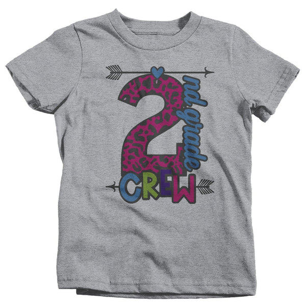 Girls Second Grade T Shirt 2nd Grade Crew T Shirt Cute Leopard Print Shirt 2nd Grade Back To School Shirts-Shirts By Sarah