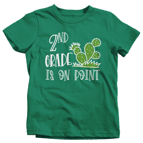 Kids 2nd Grade T Shirt Second Grade On Point Shirt Boy's Girl's Cactus Shirts Cute Back To School Shirt-Shirts By Sarah