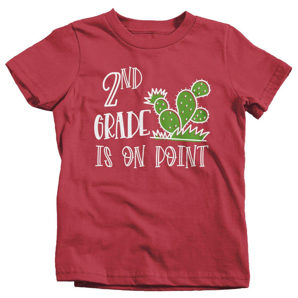 Kids 2nd Grade T Shirt Second Grade On Point Shirt Boy's Girl's Cactus Shirts Cute Back To School Shirt-Shirts By Sarah