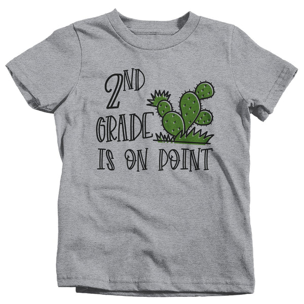 Kids 2nd Grade T Shirt Second Grade On Point Shirt Boy's Girl's Cactus Shirts Cute Back To School Shirt-Shirts By Sarah