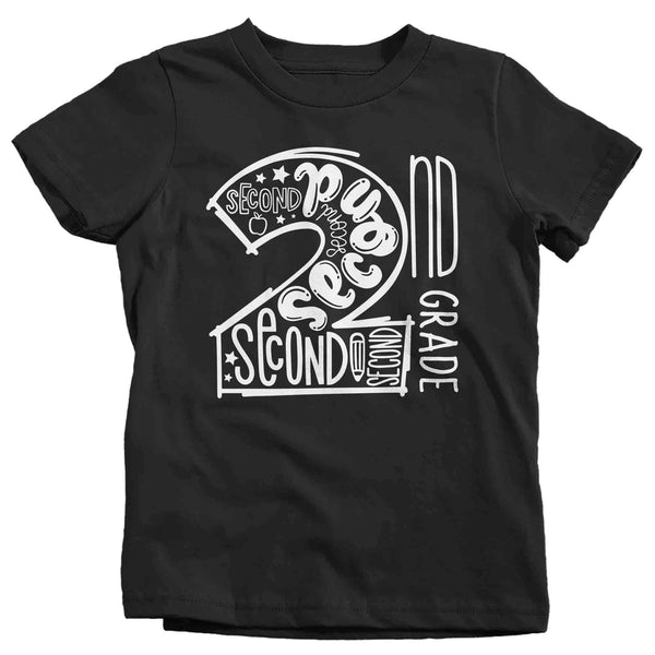 Kids Cute Second Grade Shirt Typography T Shirt Cool Tee Boy's Girl's 2nd Grade Back To Grade Elementary Gift School TShirt-Shirts By Sarah