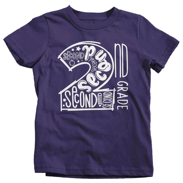 Kids Cute Second Grade Shirt Typography T Shirt Cool Tee Boy's Girl's 2nd Grade Back To Grade Elementary Gift School TShirt-Shirts By Sarah