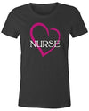 Shirts By Sarah Women's Heart Nurse T-Shirt Nurses Tee