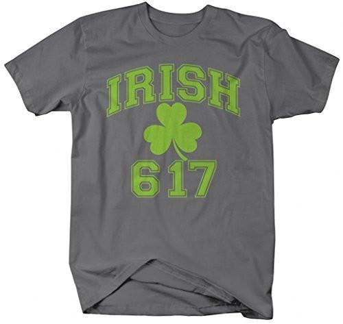 Shirts By Sarah Men's St. Patrick's Day Area Code T-Shirt Boston Irish 617-Shirts By Sarah