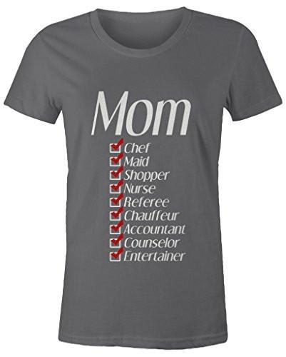 Shirts By Sarah Women's Jobs Of Mom Funny Mother's Day T-Shirt-Shirts By Sarah