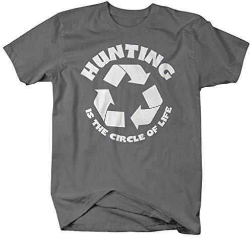 Shirts By Sarah Men's Funny Hunting Shirt Circle Of Life Hunter T-Shirts-Shirts By Sarah