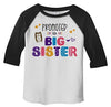 Shirts By Sarah Girl's Toddler Promoted To Big Sister Fun Owl 3/4 Sleeve Raglan Tee