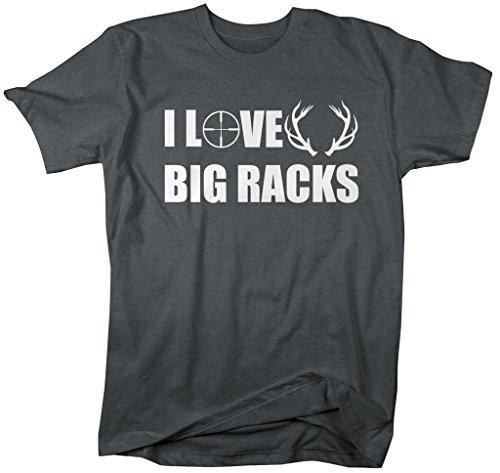 Shirts By Sarah Men's Funny Hunting T-Shirt Love Big Racks Hunter Offensive Shirts-Shirts By Sarah
