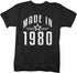 Shirts By Sarah Men's Made In 1980 Birthday T-Shirt Retro Star Custom Shirts-Shirts By Sarah