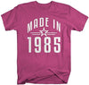 Shirts By Sarah Men's Made In 1985 Birthday T-Shirt Retro Star Custom Shirts
