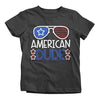 Boy's American Dude 4th July Hipster T-Shirt Glasses Tee Shirts