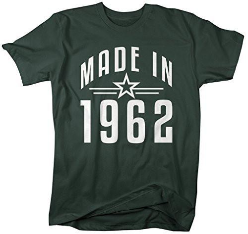 Shirts By Sarah Men's Made In 1962 Birthday T-Shirt Retro Star Custom Shirts-Shirts By Sarah