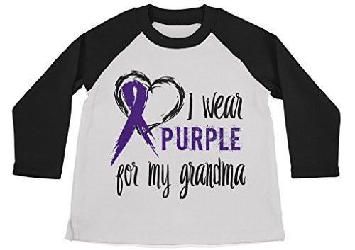 Shirts By Sarah Boy's Wear Purple For Grandma Shirt 3/4 Sleeve Purple Awareness Shirts-Shirts By Sarah