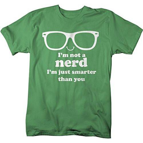 Shirts By Sarah Men's Unisex Geek T-Shirt Smarter Than You Funny Nerd Shirt-Shirts By Sarah