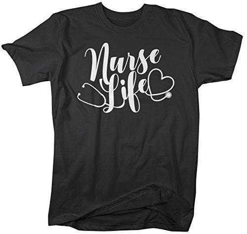 Shirts By Sarah Men's Funny Nurse Life T-Shirt Stethoscope Tee Shirt-Shirts By Sarah