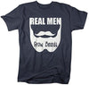 Shirts By Sarah Men's Real Men Grow Beards Funny Hipster Shirt