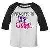 Shirts By Sarah Girl's Toddler Promoted To Big Sister 3/4 Sleeve Raglan