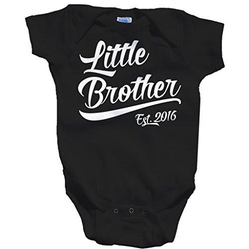 Shirts By Sarah Baby Boy's Little Brother Est. 2016 One Piece Bodysuit-Shirts By Sarah