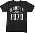Shirts By Sarah Men's Made In 1979 Birthday T-Shirt Retro Star Custom Shirts-Shirts By Sarah