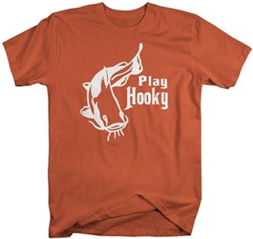 Shirts By Sarah Men's Funny Fishing T-Shirt Play Hooky Shirts For Fishermen-Shirts By Sarah