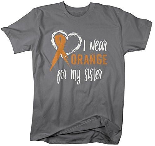 Shirts By Sarah Men's Wear Orange For Sister T-Shirt MS Leukemia RSD Awareness Shirt-Shirts By Sarah