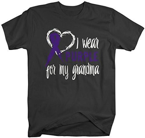 Shirts By Sarah Men's Purple Ribbon Shirt Wear For Grandma T-Shirt Awareness Support Shirt-Shirts By Sarah