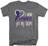 Shirts By Sarah Men's Purple Ribbon Shirt Wear For Sister T-Shirt Awareness Support Shirt