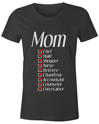 Shirts By Sarah Women's Jobs Of Mom Funny Mother's Day T-Shirt-Shirts By Sarah