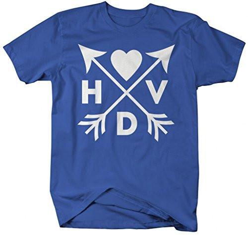 Shirts By Sarah Men's Hipster HVD Valentine's Day T-Shirt Arrows Happy Shirts-Shirts By Sarah