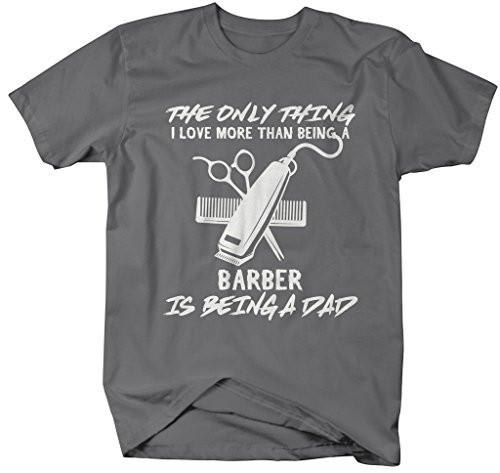 Shirts By Sarah Men's Barber T-Shirt Love Being A Dad Clippers Scissors Shirt-Shirts By Sarah