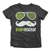 Shirts By Sarah Youth Sham Rockin' Hipster ST. Patrick's Day T-Shirt Funny Shirt Glasses