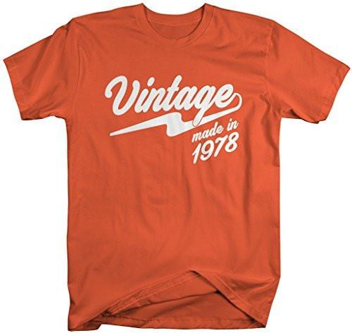 Shirts By Sarah Men's Vintage Made In 1978 T-Shirt Retro Birthday Shirts-Shirts By Sarah