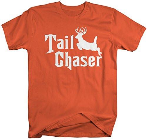 Shirts By Sarah Men's Funny Hunting T-Shirt Tail Chaser Deer Offensive Shirt-Shirts By Sarah